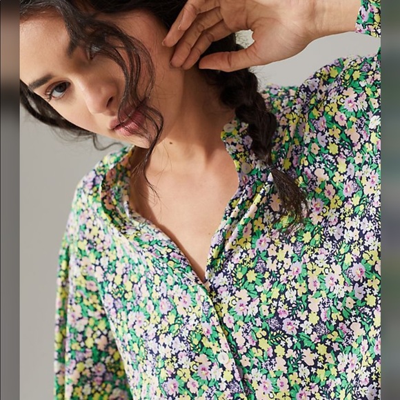 Anthropologie Maeve Ashleigh Puff-Sleeved Buttondown - Picture 5 of 10